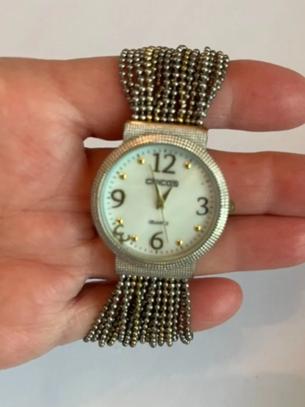 CHICO'S | Multi-Strand Beaded Chain Bracelet Watch Vintage-NEW Battery